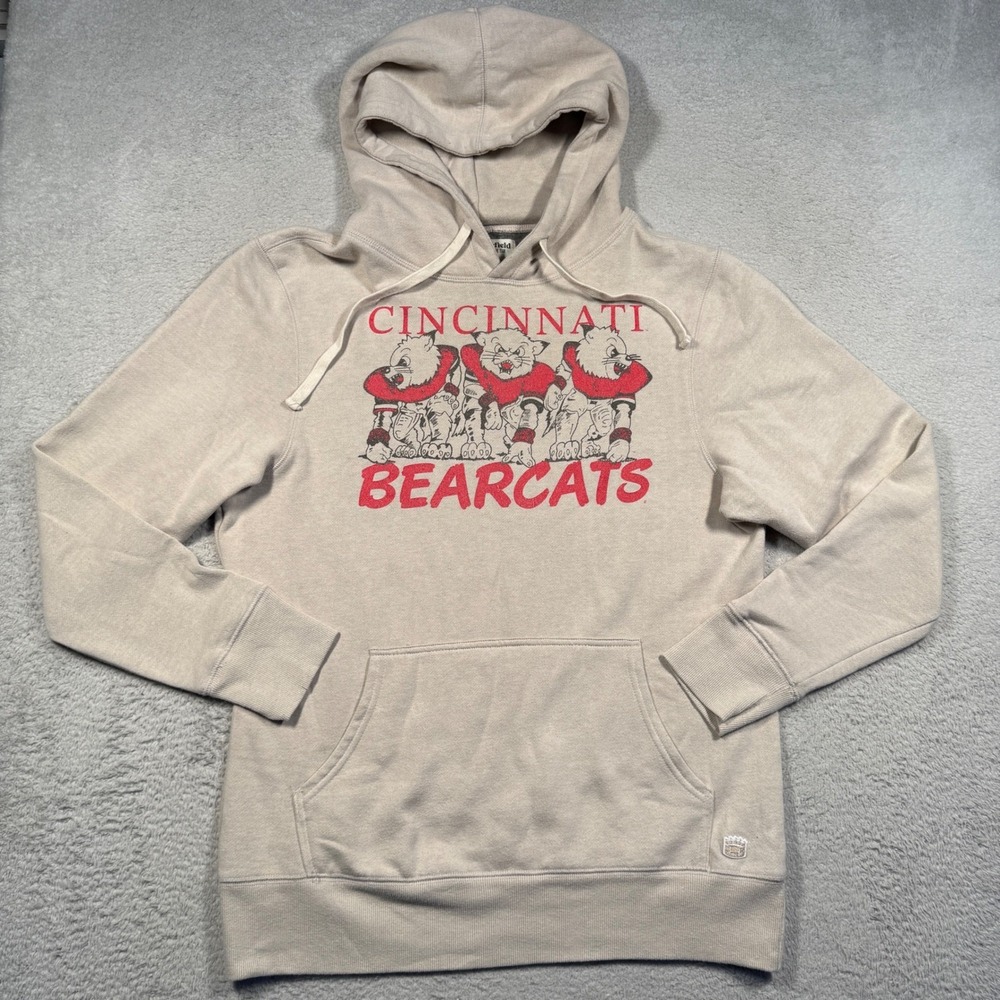 Homefield Cincinnati Bearcats Hoodie Adult Small Oatmeal Retro Mascot Sweatshirt